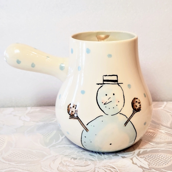 Vintage Rae Dunn, collectable coco/Hot Chocolate Pot. Snow man/ let it snow. - Picture 6 of 13